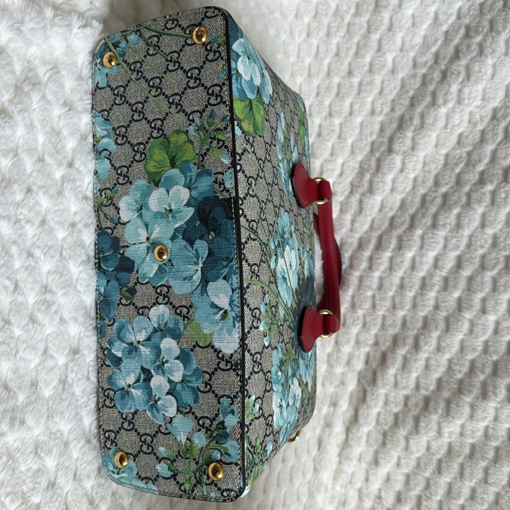 Gucci Blooms GG Floral Supreme Canvas Leather Handbag-546316-Authentic-NWT - Picture 4 of 16